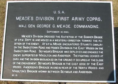 Meade's Division, First Army Corps Marker image. Click for full size.