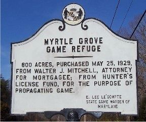Myrtle Grove Game Refuge Marker image. Click for full size.