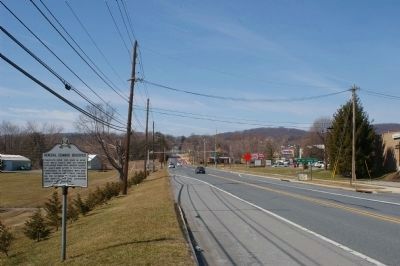 Marker on the National Road, looking west. Click for full size. Marker on the National Road, looking west image. Click for full size.