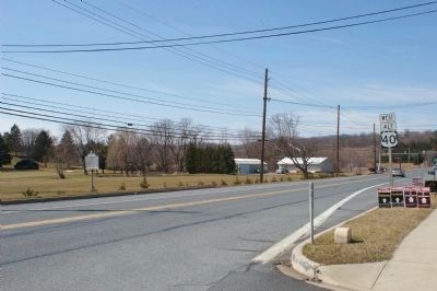 Marker, National Road, and possible milestone. Click for full size. Marker, National Road, and possible milestone image. Click for full size.