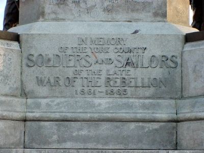 Inscription on Soldiers and Sailors Monument image. Click for full size.