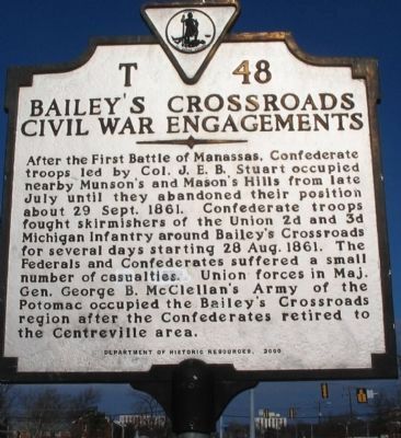 Bailey's Crossroads Civil War Engagements Marker image. Click for full size.