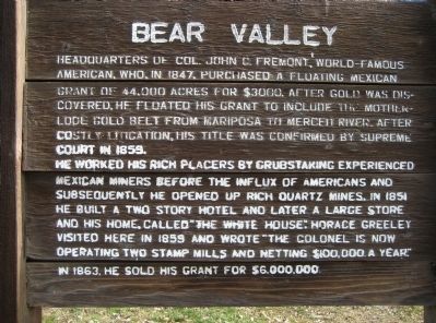 Bear Valley Marker. Click for full size. Bear Valley Marker image. Click for full size.