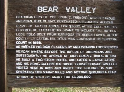 Bear Valley Marker image. Click for full size.