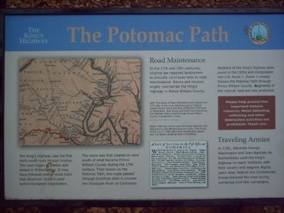 The King's Highway ~ The Potomac Path Marker image. Click for full size.