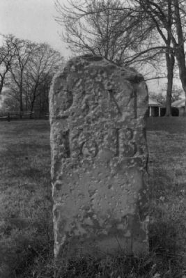 Milestone, in front of Brown's Tavern image. Click for full size.