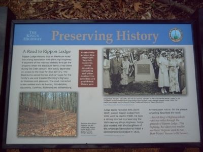 The King's Highway ~ Preserving History Marker image. Click for full size.