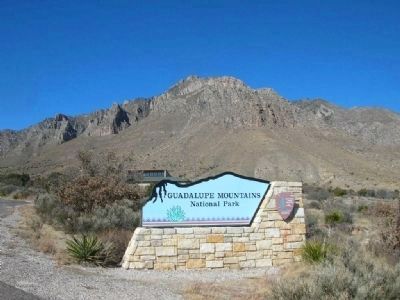 Guadalupe Mountains National Park entrance sign image. Click for full size.