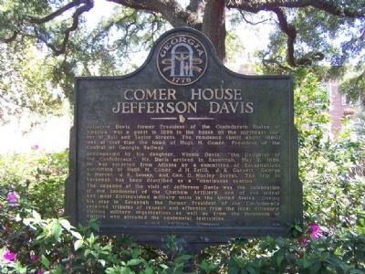Comer House Jefferson Davis Marker image. Click for full size.