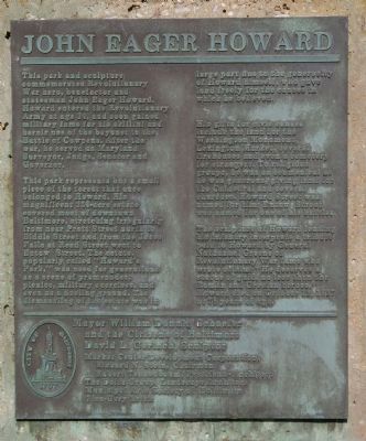 John Eager Howard Marker image. Click for full size.