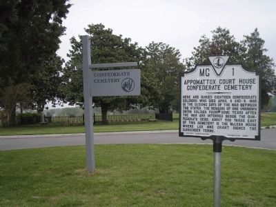 Confederate Cemetery Marker. Click for full size. Confederate Cemetery Marker image. Click for full size.