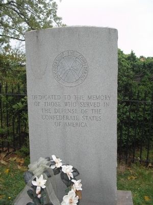 DOC Monument in the Confederate Cemetery. Click for full size. DOC Monument in the Confederate Cemetery image. Click for full size.