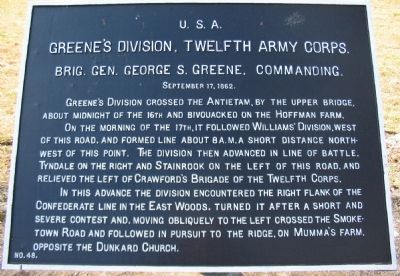 Greene's Division, Twelfth Army Corps. Marker image. Click for full size.