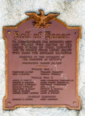 Roll of Honor Plaque image. Click for full size.