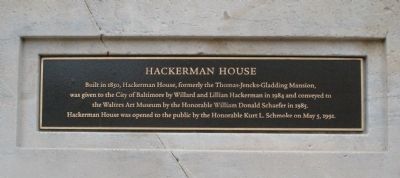 Hackerman House Marker image. Click for full size.