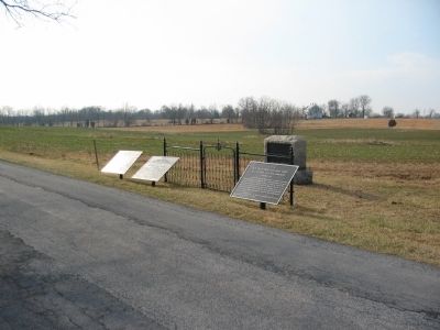 Three War Department Tablets and a First New Jersey Brigade Monument. Click for full size. Three War Department Tablets and a First New Jersey Brigade Monument image. Click for full size.