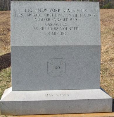 140th New York State Vols. Marker. Click for full size. 140th New York State Vols. Marker image. Click for full size.