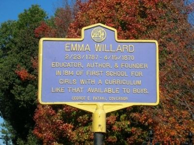 Emma Willard Marker in Troy, New York image. Click for full size.