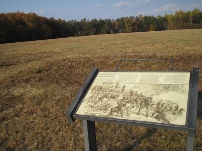 Marker with earthworks image. Click for full size.