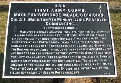 First Army Corps Marker. Click for full size. First Army Corps Marker image. Click for full size.
