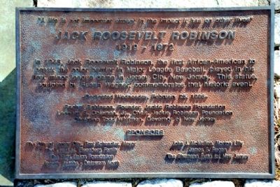 Jackie Robinson Historical Marker, Jersey City. Click for full size. Jackie Robinson Historical Marker, Jersey City image. Click for full size.