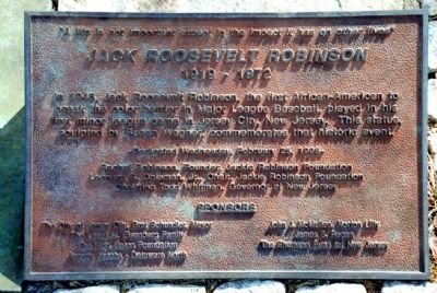 Jackie Robinson Historical Marker, Jersey City image. Click for full size.