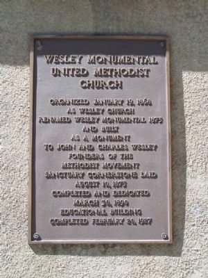 Wesley Monumental United Methodist Church Marker image. Click for full size.
