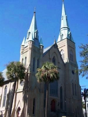 Wesley Monumental United Methodist Church and Marker image. Click for full size.