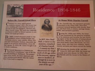 Residence 1804 - 1846 Interior marker in Carroll Mansion image. Click for full size.