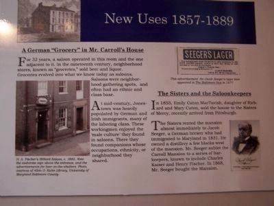 Marker describing later uses of the Carroll Mansion - New Uses 1857 - 1889 image. Click for full size.