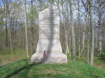 Gen. Reynolds Death Monument. Click for full size. Gen. Reynolds Death Monument image. Click for full size.