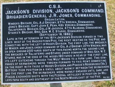 Jackson's Division, Jackson's Command Marker image. Click for full size.