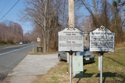 Overlooking West River and Old Quaker Burying Ground markers image. Click for full size.