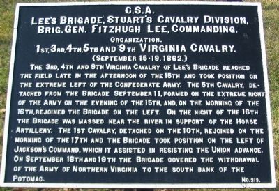 Lee's Cavalry Brigade Tablet. Click for full size. Lee's Cavalry Brigade Tablet image. Click for full size.