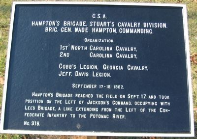 Hampton's Brigade Tablet image. Click for full size.