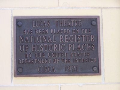 Lucas Theatre Marker. Click for full size. Lucas Theatre Marker image. Click for full size.