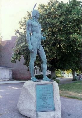 Massasoit Statue with Marker image. Click for full size.
