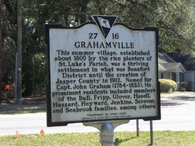 Grahamville Marker (front) image. Click for full size.