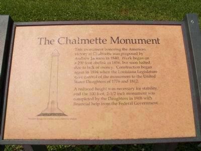 Chalmette Monument Marker </b>(Seconday Marker) image. Click for full size.