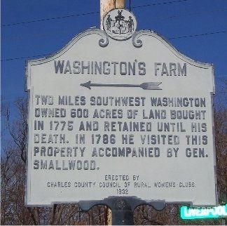Washington's Farm Marker. Click for full size. Washington's Farm Marker image. Click for full size.
