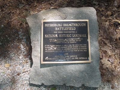 Petersburg Breakthrough Battlefield National Historic Landmark Marker image. Click for full size.