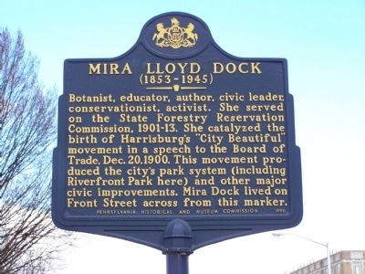 Mira Lloyd Dock (1853 - 1945) Marker. Click for full size. Mira Lloyd Dock (1853 - 1945) Marker image. Click for full size.