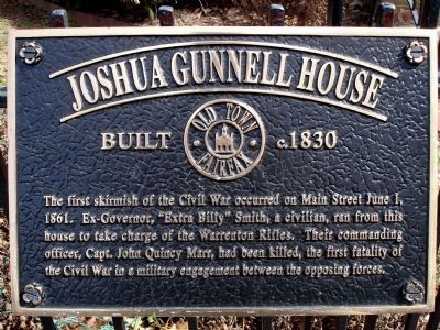 Joshua Gunnell House Marker image. Click for full size.
