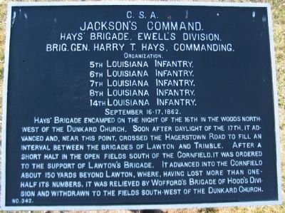 Hays' Brigade Tablet. Click for full size. Hays' Brigade Tablet image. Click for full size.
