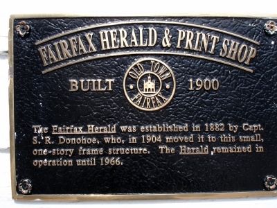 Fairfax Herald & Print Shop Marker image. Click for full size.