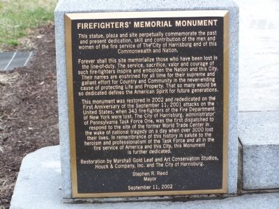Firefighters' Memorial Monument Marker image. Click for full size.