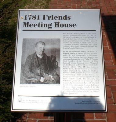 1781 Friends Meeting House Marker. Click for full size. 1781 Friends Meeting House Marker image. Click for full size.