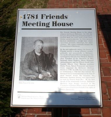 1781 Friends Meeting House Marker image. Click for full size.