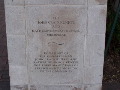 The John Crain Kunkel and Katherine Smoot Kunkel Memorial Marker image. Click for full size.