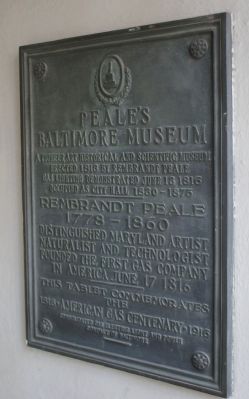 Peale's Baltimore Museum Marker image. Click for full size.